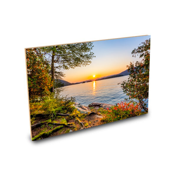 Sunset from Commission Point - Lake George Print - 1" Standout in Maple or Black