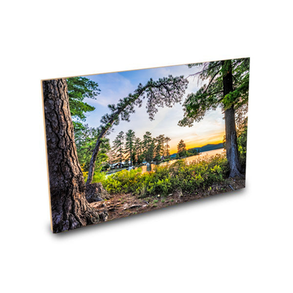 Glen Island Ranger Station at Sunset - Lake George Print - 1" Standout in Maple or Black
