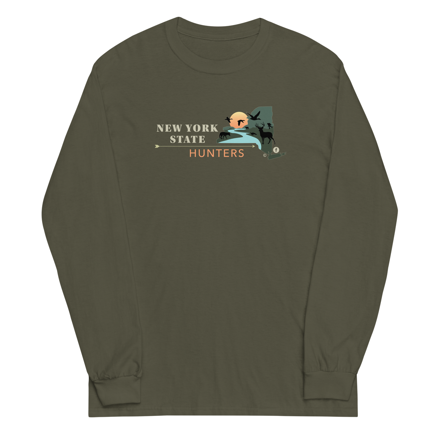 New York State Hunters Men’s Long Sleeve T-shirt - Design 2