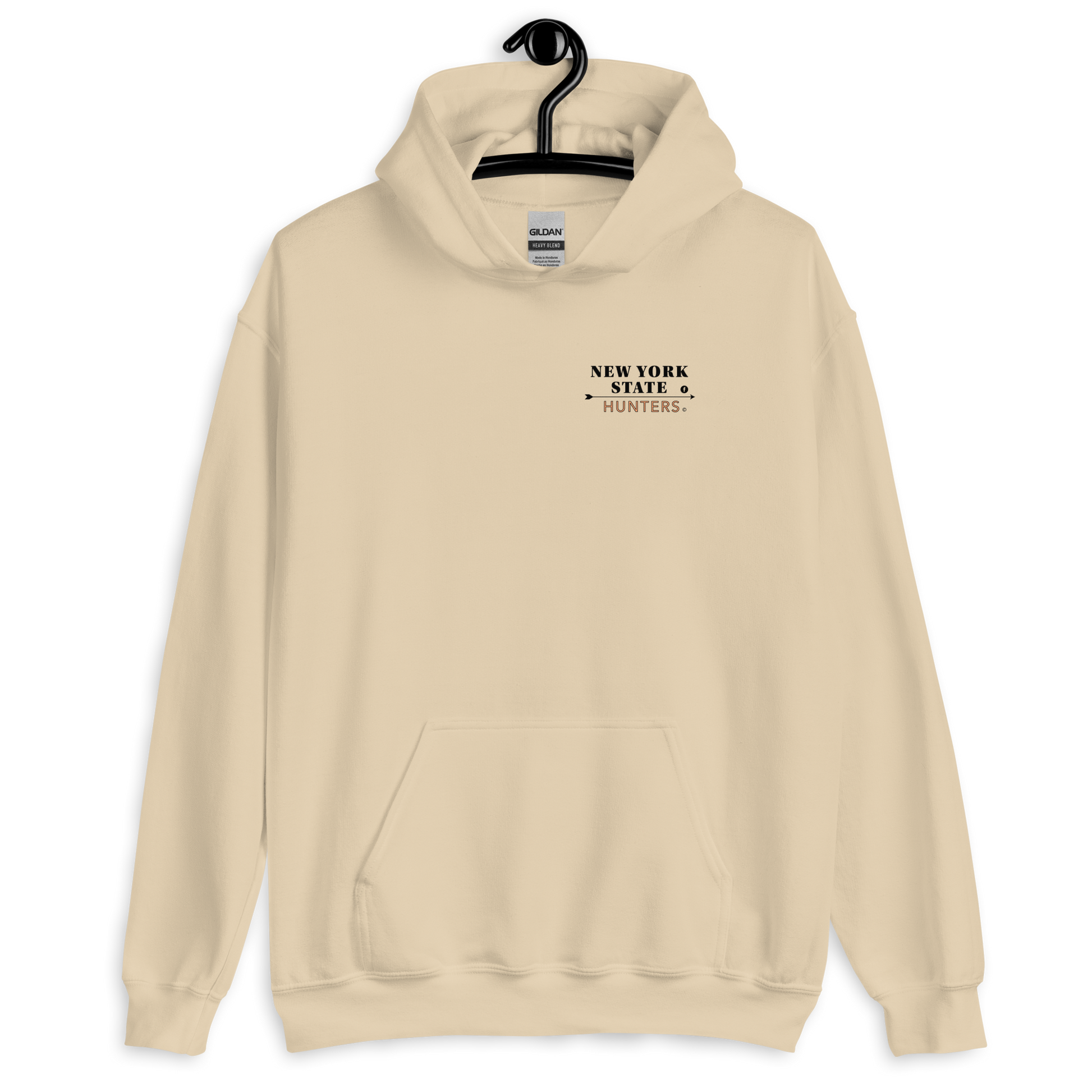 Front of New York State Hunters Hoodie in Sand Color