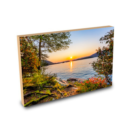 Sunset from Commission Point - Lake George Print - 1" Standout in Maple or Black
