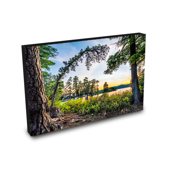 Glen Island Ranger Station at Sunset - Lake George Print - 1" Standout in Maple or Black