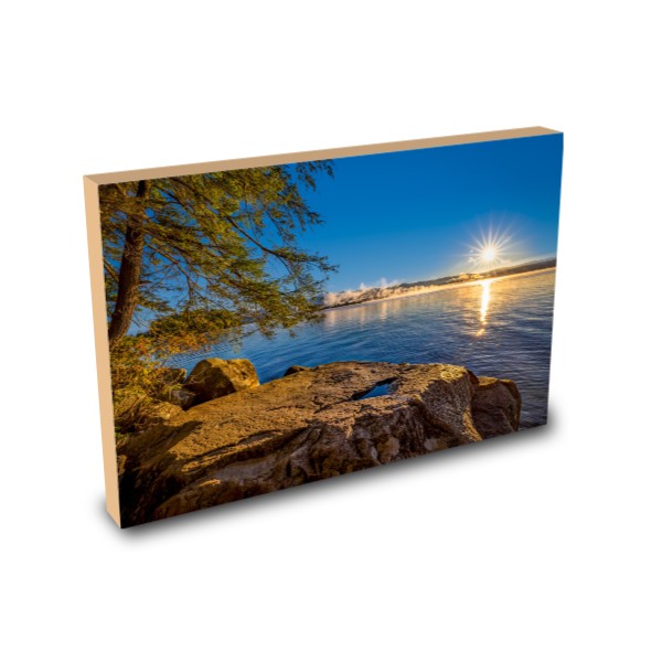 Sunrise at Hearthstone Point - Lake George Print - 1" Standout in Maple or Black