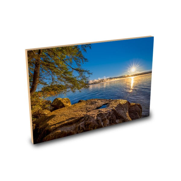 Sunrise at Hearthstone Point - Lake George Print - 1" Standout in Maple or Black